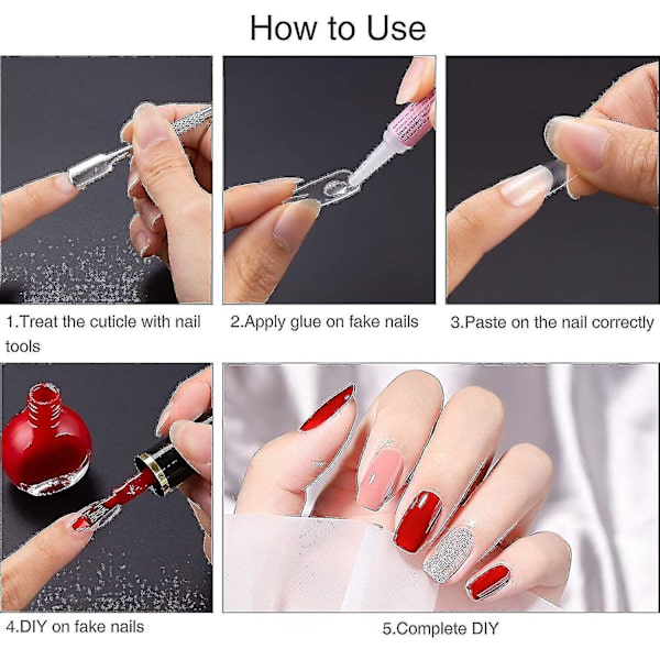100 stk. Kunstige Negle Naturlig Klar Kunstig Fingernegl Tipper Transparent