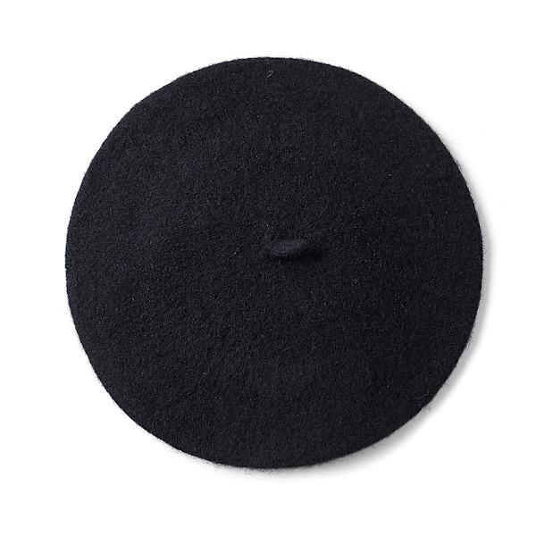Höst- och vinterhatt ull förtjockad basker fransk konstnär basker kvinnlig målarmössa beanie Navy blue