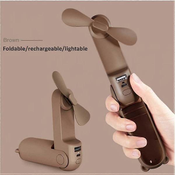Mini Portabel Multifunktionell Vikbar Fickfläkt med USB-laddning för Utomhusbruk och Kontor