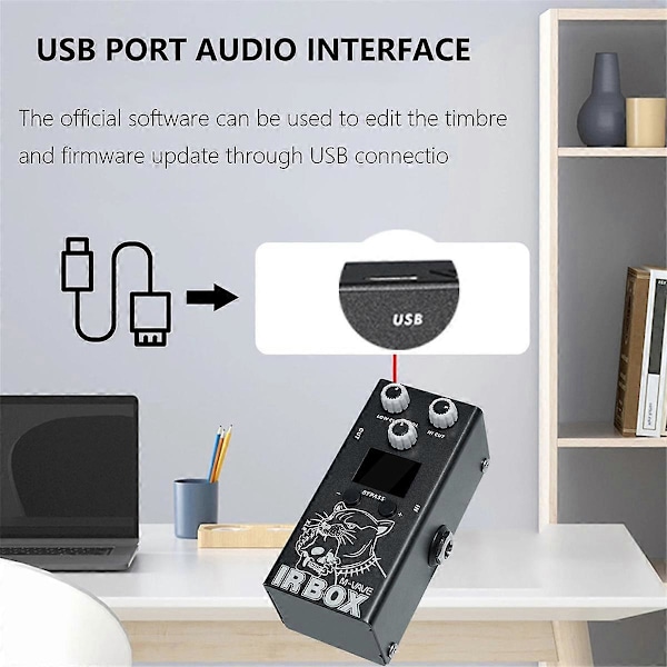 IR-BOX Gitar Bass Effekter 32 Forhåndsinnstilte Alternativer Tilgjengelig Telefon App Innstillinger 9-Segment EQ, Som Individ