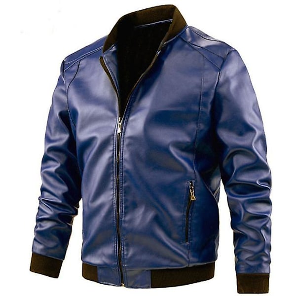 Miesten nahkainen biker-takki syksyyn, rento nahkatakki 7XL