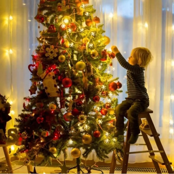 3M 20LED Snøfnugg LED Lyslenke Julepynt Hjem Juletre Hengende Dekor Navidad Noel Nyttårsgaver 2023 warm color ball 2M 10LED