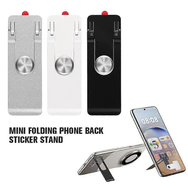 Mini Folding Phone Back Sticker Stand For Mobile Phone Tablet Universal Model Svart