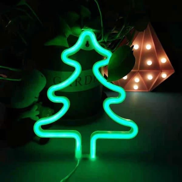 Neonskyltar Neonskyltar för Sovrum Barnrum Vardagsrum Bar Fest Helg Jul Vinter (Julgran)