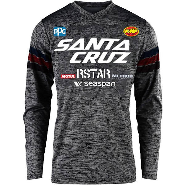 FOX sommer udendørs cykeltøj rund hals langærmet hurtigtørrende åndbar T-shirt gray M