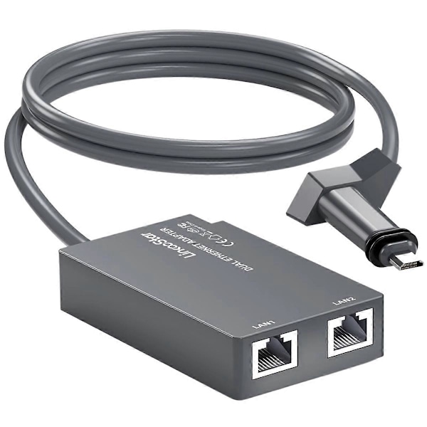 For Starlink Gen 2 Ethernet Dual Port Adapter for Satellite GEN2 V2 Nettverk Fiber Optisk Jumper Konve