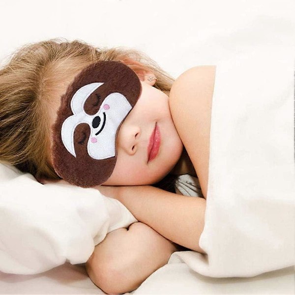 2-pack Söta Djur Sovmask för Flickor Söt Tecknad Mjuk Plysch Ögonbindel Sovmask