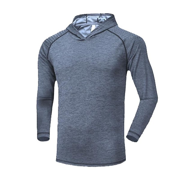 Herrjacka Luvtröjor Långärmade T-shirts Löpningsträningskläder Snabbtorkande sport-tröja för män som andas