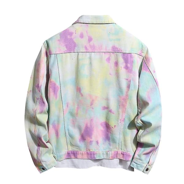 Herre Tie Dye Børstet Denimjakke M