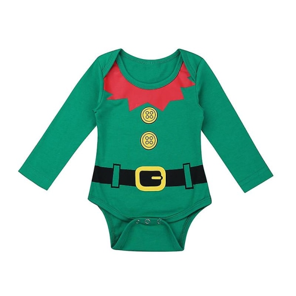3st/ set Jul Nyfödd baby Cosplay kostym Spädbarnskläder Set med fest Ha jultomtens tomtar kläder Söt karnevalsfest 90CM