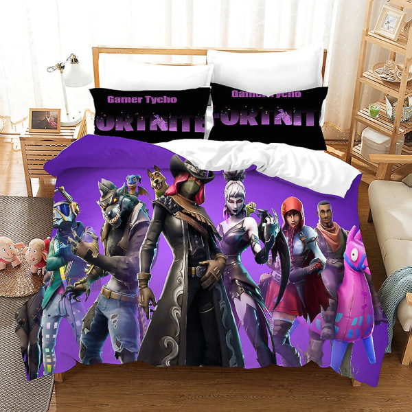 F16 Fortnite 3D printed vuodevaatteet set cover cover tyynyliina lapsille lahja US QUEEN 228x228cm