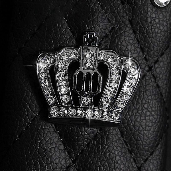 PU Läder Bil Växelspaksskydd Anti- Läder Bil Växelspaksknoppskydd med Bling-krona
