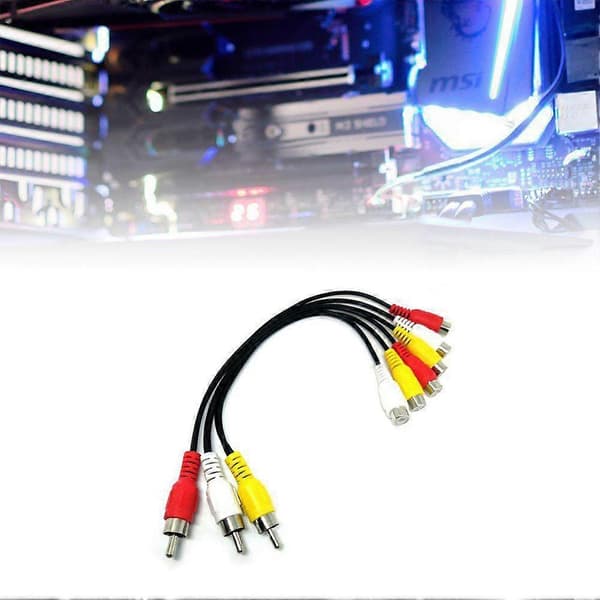 3 RCA han til 6 RCA hun lydvideo splitterkabel