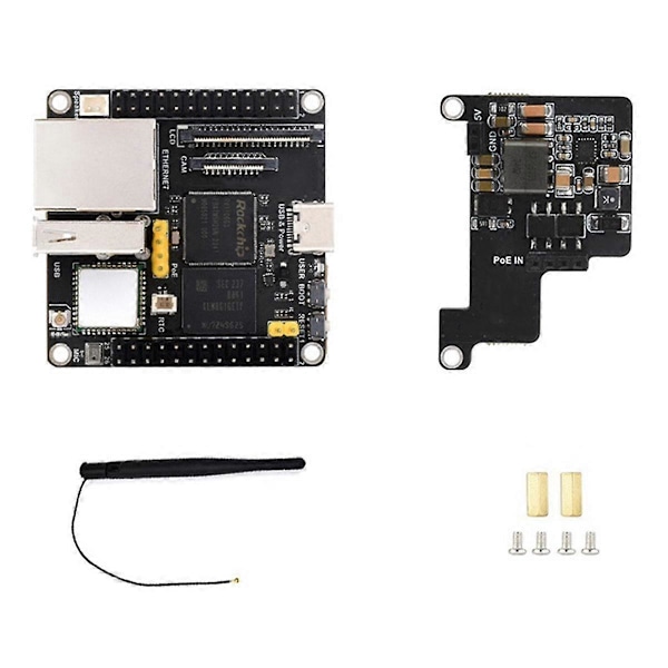 RV1106 Linux-kehityskortti, integroitu WIFI-moduuli PoE-moduulin kanssa, 8 Gt EMMC, 256 Mt DDR3L, Linux Mini