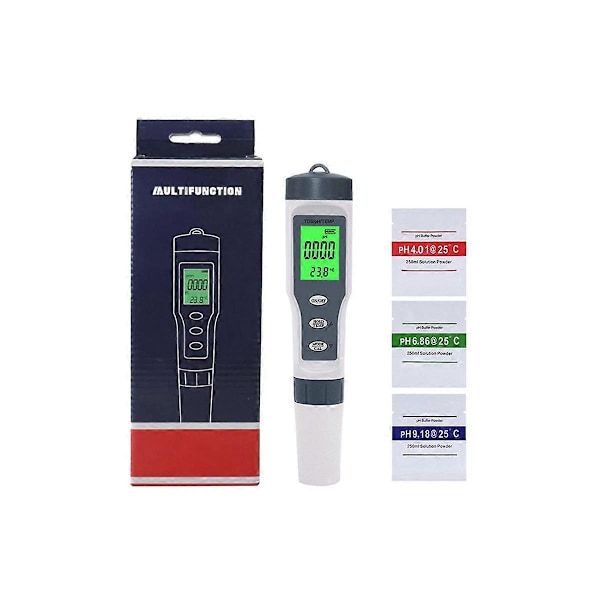 Tre-i-en PH Målepen Meter Syremåler Tds Vandkvalitetstest Pen Ph Tester