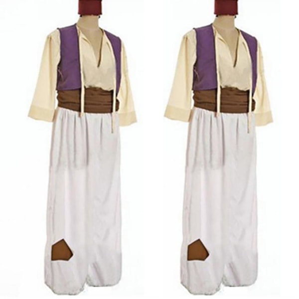 Arabisk herreprins Aladdin Genie Fancy Dress Rollespill Voksne Cosplay Halloween Party Show Kostymesett L