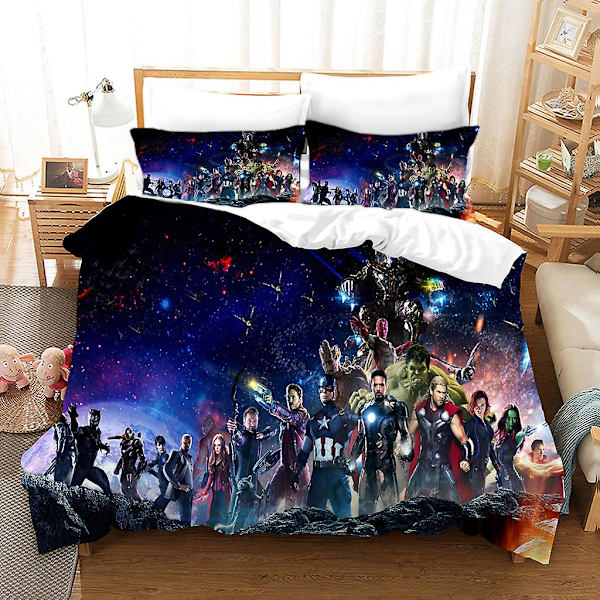 Mw 04# Avengers Marvel Superhjältar Tryckt Bäddset Tredelat Bäddset Tredelat 200