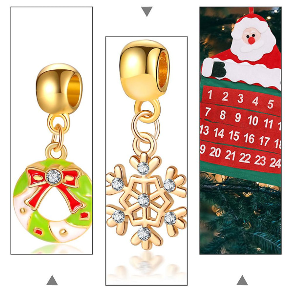 25 stk. Julekalender for oppheng, barnas DIY-utstyr, julegave, smykkesett, søte tøyposer, ornamenter, dekorasjoner C