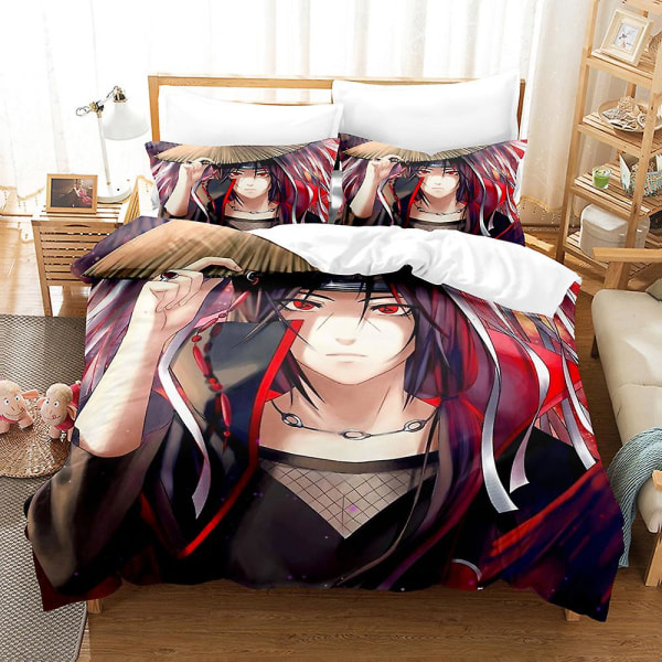 N10 Naruto 3D Printet Sengesæt Dynebetræk Quilt Betræk Pudebetræk Børnegave AU QUEEN 210x210cm