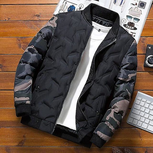Herre Vinterjakker og Frakker Overtøj Camouflage Bomberjakke Herre Vindjakke Tyk Varm Herre Parkaer Militær 5XL