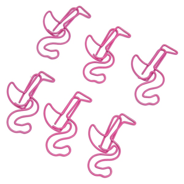 100 stk. Papirclips Multifunktionelle Fugleformede Metal Papirclips Sæt til Dokumentklassificering Rosarød