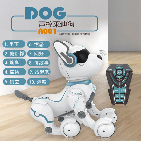 Barnleksaker för pojkar och flickor simulerad fjärrkontroll intelligent robothund röststyrd Ladi-hund kan gå, prata, sjunga och dansa