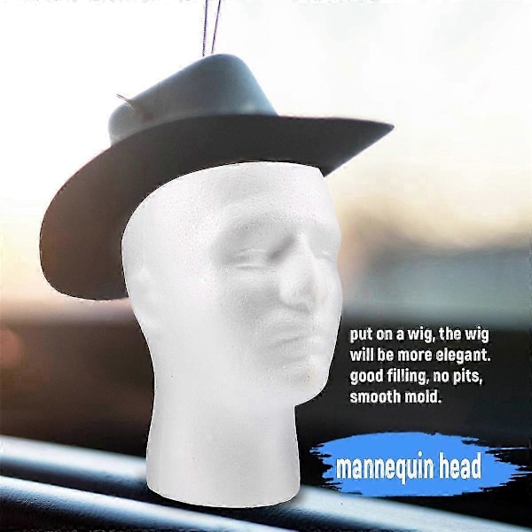 Mannequin for parykk, herre, kosmetologi, stativ, modell, skum, hvit