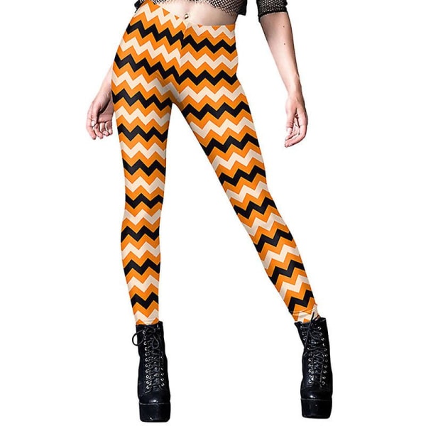 Crossover-leggings för kvinnor för kvinnor med hög midja, mjuka printed style 3 M