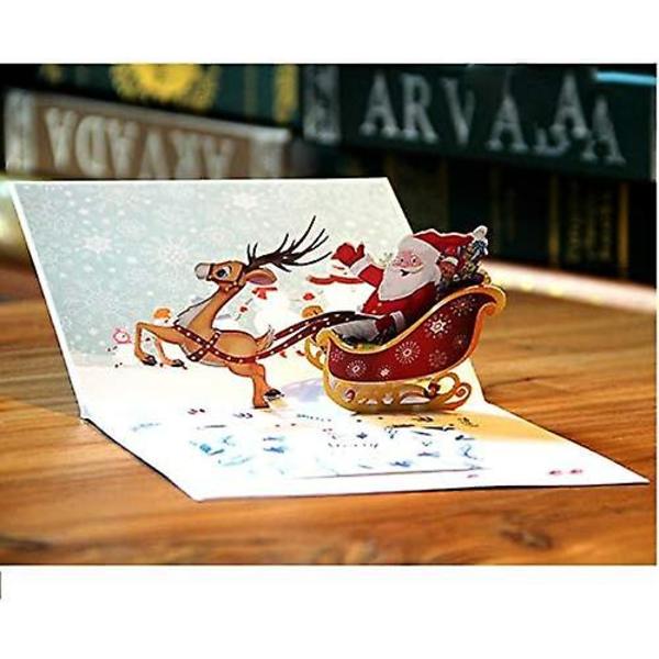 3D Julkort, Pop Up-kort Julhälsningskort, Kuvert Ingår, Julpresentkort, Jultomte