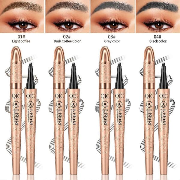 3D Microblading Ögonbrynstatuering Penna med 4 Gaffelspetsar, Vattentät och Svettresistent