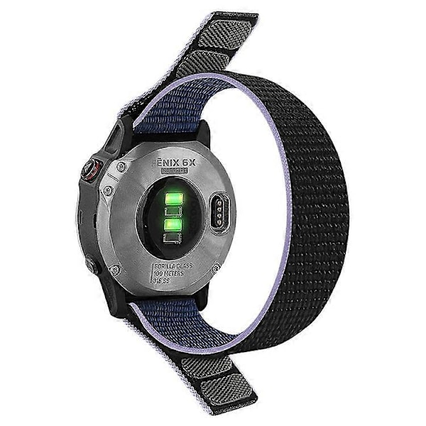 Kompatibel med Garmin Tactix 7 Pro / Fenix 7X / 6X Pro Erstatning Nylon Klokkereim 26mm Justerbar Borrelås Armbåndsrem Blue