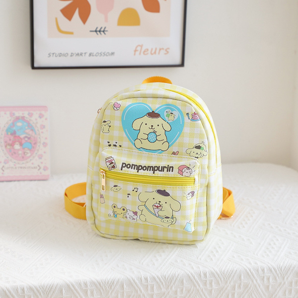 Anime Barnryggsäck Resväska Skolväska Flickor Förskola Skolväska Födelsedagspresent Pompom Purin