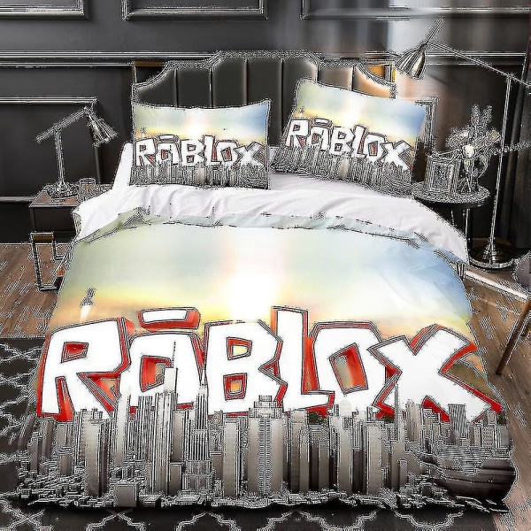 Barn Vuxen Hemtextilier 3d Sängkläder Cover Cover Roblox Style-18