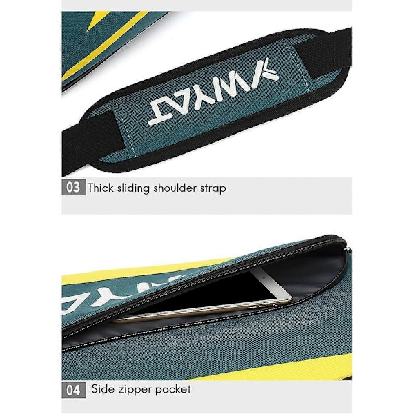 Badmintonbag Utendørs Sport Trening Fitness Racketbag Kapasitet Vanntett Badminton Racket Bag