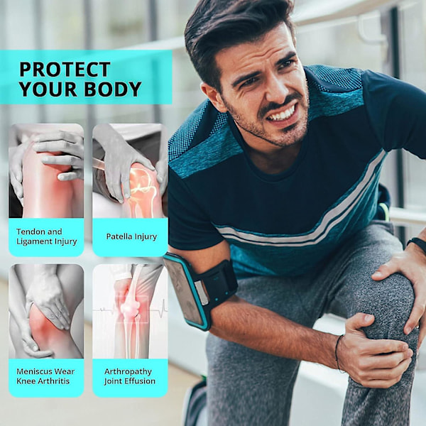 2 kpl Säädettävä Elastinen Polvituki, Patella- ja Ligamenttipolvituki, Urheilupolvituki, Nivelrikko Polvituki, Hengittävä ja Unisex (xl-sininen)