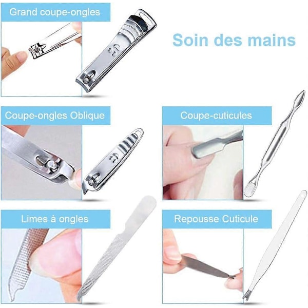 12 i 1 set med Nagelknipsare Manikyr Pedikyr Kit Rostfritt Stål Nagel Manikyr Pedikyr Verktyg