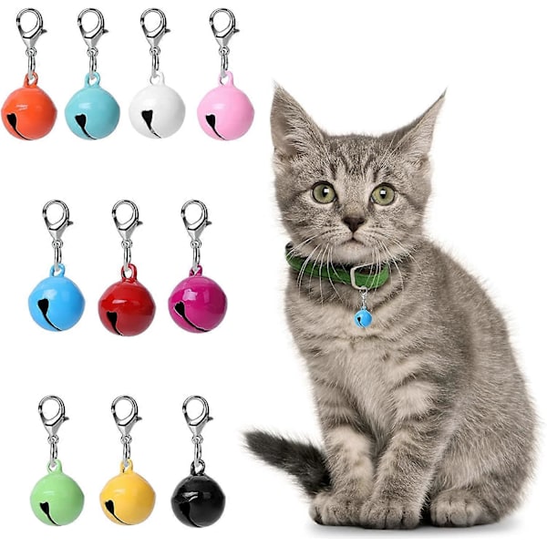 10 Katt Hundhalsband Klockor, Katt Halsband Klocka, Hundhalsband Berlocker, Tillbehör för Djurhalsband, Festival Party Hantverksdekoration