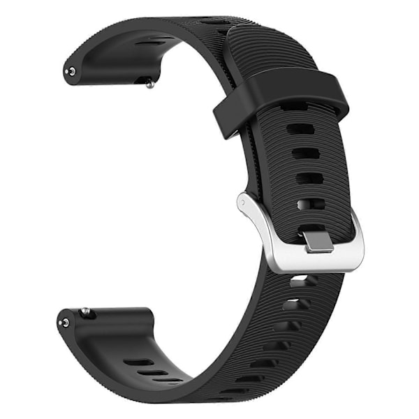 20mm Silikon Armbandsrem för Garmin Forerunner 245 Smartwatch Ersättning - Svart