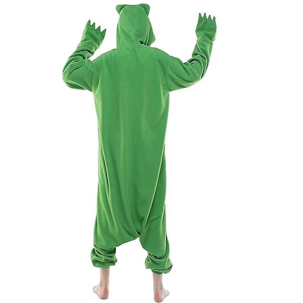 Aikuisten sammakko-onesie naisille ja miehille, hupullinen pyjama, fleece, söpö sarjakuva-anime-eläinonesie-asu, talvipyjama, yöasu, kotiasu M-158-168CM