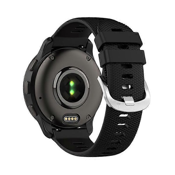 Kompatibel med Garmin Forerunner 255 / Vivoactive 4 Kryssstripet Design 22mm Universell Klokkereim Silikon Erstatningsarmbånd Black