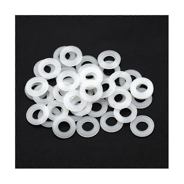 500 stk. Hvide nylon flade skiver pakningssæt M2 M2.5 M3 M4 M5 M6 M8 M10 Plastforseglings O-ringe sortiment