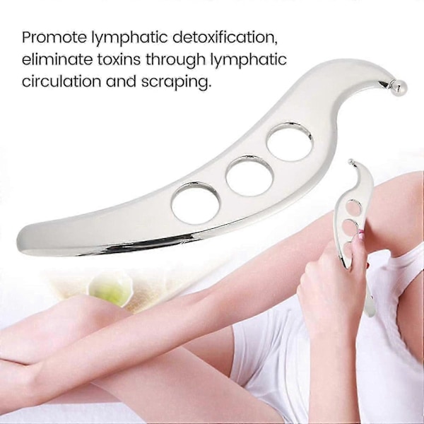 Rostfritt Stål Gua Sha Guasha Platta Massager Verktyg Skrapa Fysioterapi Lös Muskel Meridian M