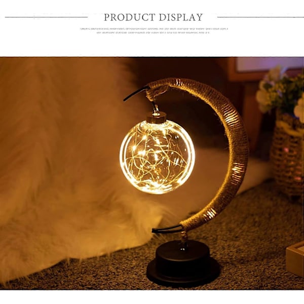 2025 Egnet The Enchanted Lunar Lamp - Hengende LED Månelampe Nattlys med Stativ, Lunar Lamp Halvmåne