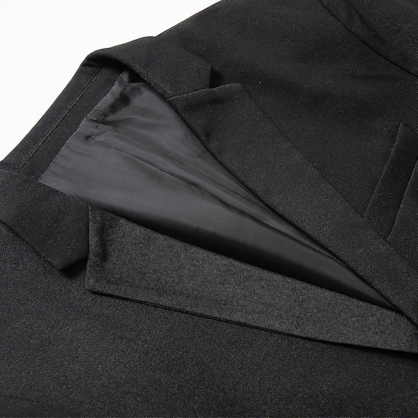 Herre Casual Blazer To Knaps Sportsjakke Jakkesæt Black M