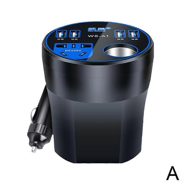 Digital bilstrømomformer 200W multifunksjonell ombordomformer Blue No Digital display