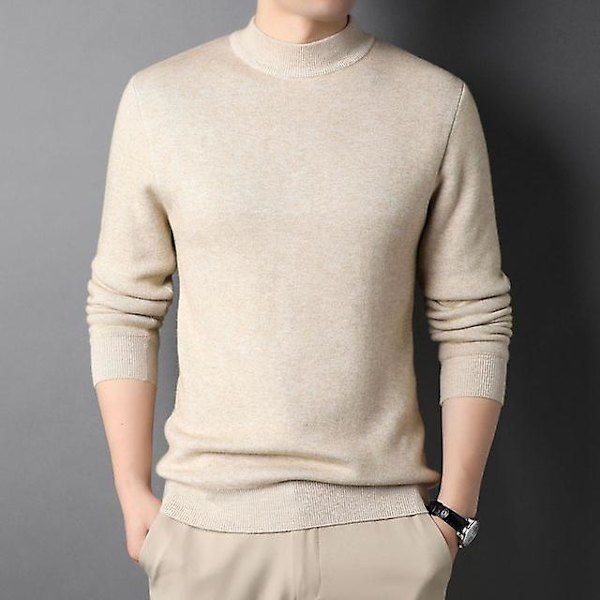 Herr Cashmere Tröja Kofta Halv Polokrage Ungdom Slim Fit Bas Stickad Herr