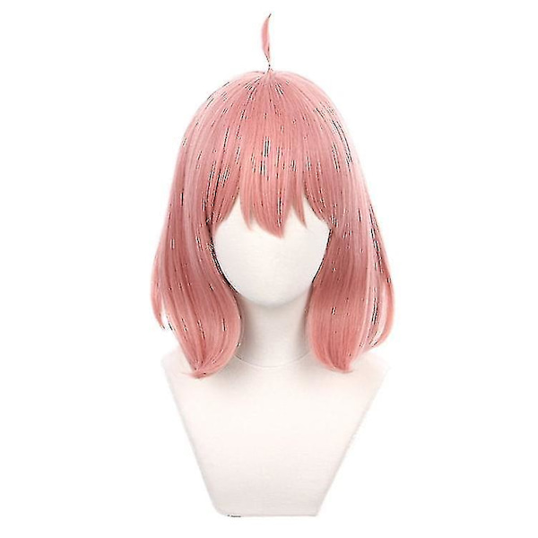 Anya Forger Cosplay Peruk Anime Peruk Hsiu Rosa Kort Hår Gratis Perukmössa Cosplay