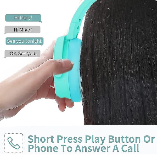 Bluetooth On-ear Hovedtelefon Med Pop Bobler, Silikone Pop Fidget Legetøj Blå
