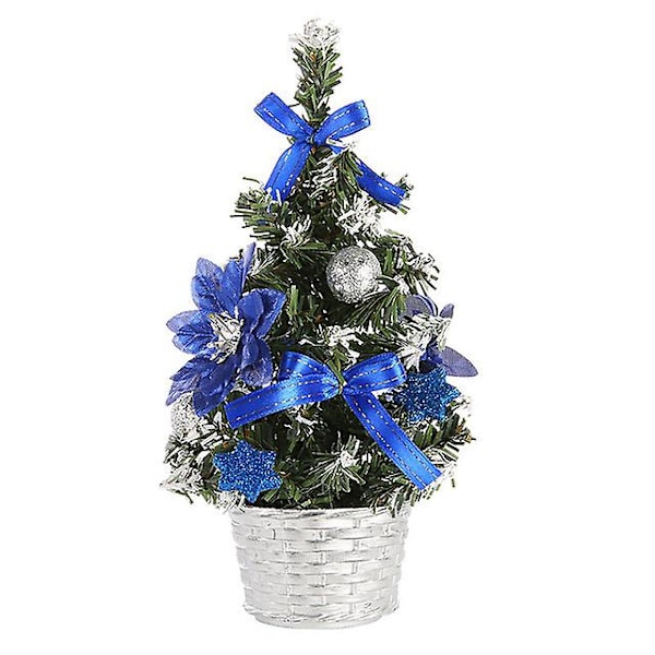 Bordmodell Mini Juletre (blå), 20 cm Kunstig Juletre Miniatyr Furu Juletre For Juledekorasjoner, Hjem, Kjøkken, Spisestue