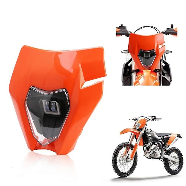 Moottoripyörän LED-ajovaloumpiot Maastopyörän Motocross-ajovalaisin F EXC XCF FE TE Valkoinen